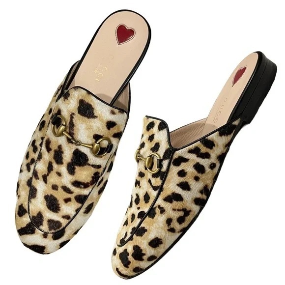 Gucci Princeton mules in calf hair leopard size 38 - Picture 1 of 11
